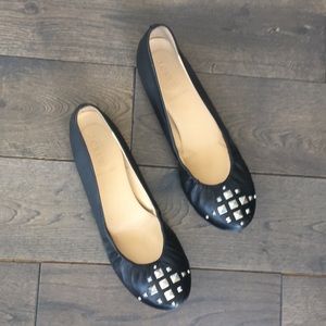 J.Crew Black Leather Ballet Flats